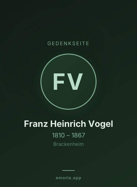 Gedenkportrait von Franz Heinrich Vogel