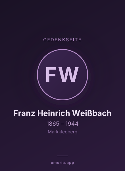 Gedenkportrait von Franz Heinrich Weißbach