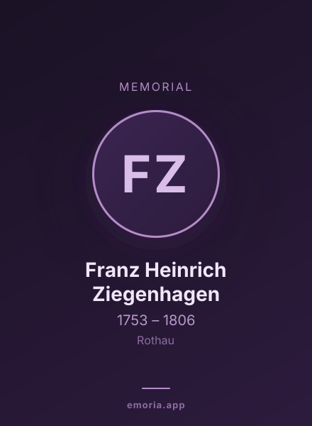 Memorial portrait of Franz Heinrich Ziegenhagen