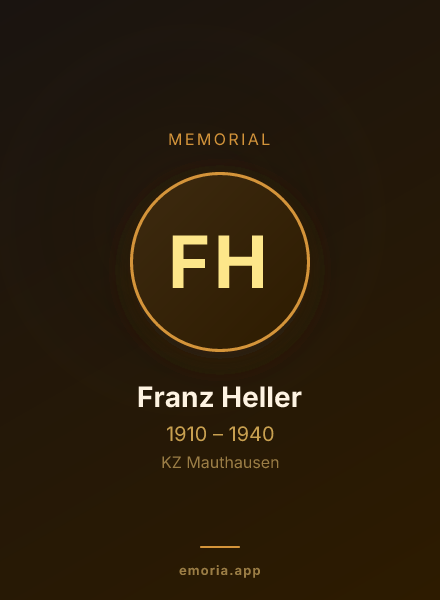 Memorial portrait of Franz Heller