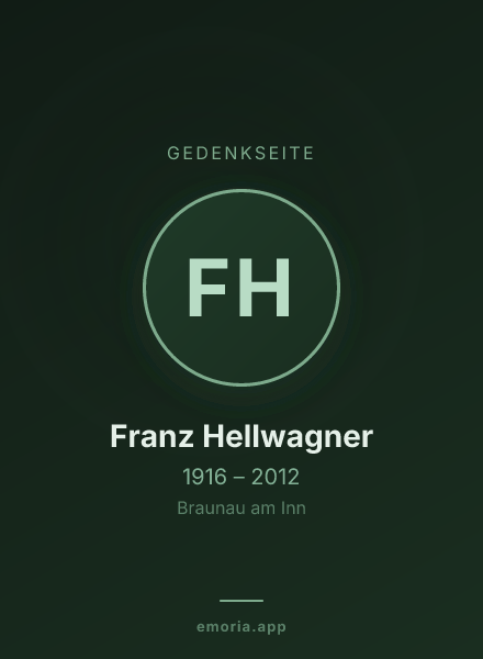 Gedenkportrait von Franz Hellwagner