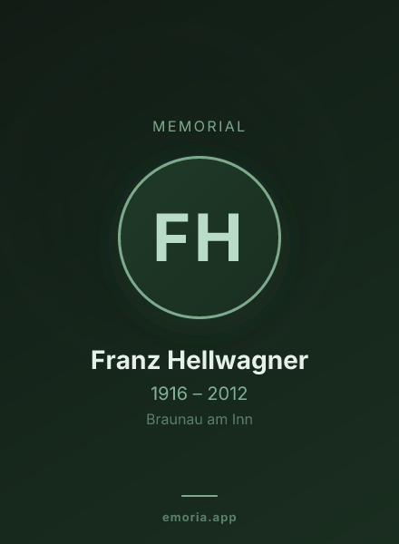 Memorial portrait of Franz Hellwagner