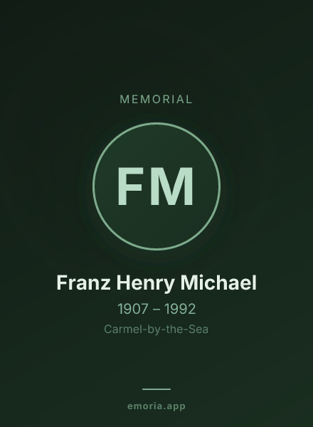 Memorial portrait of Franz Henry Michael