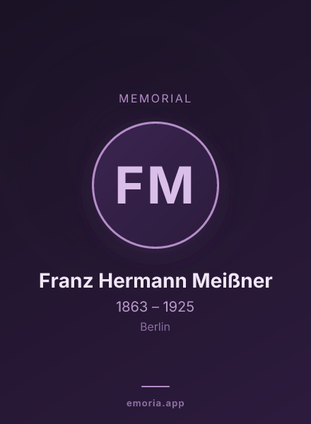 Memorial portrait of Franz Hermann Meißner