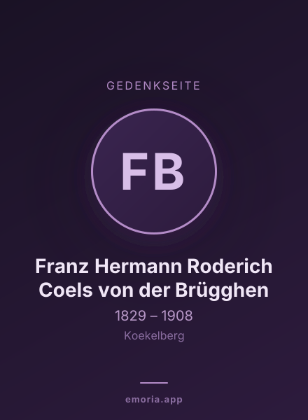 Gedenkportrait von Franz Hermann Roderich Coels von der Brügghen