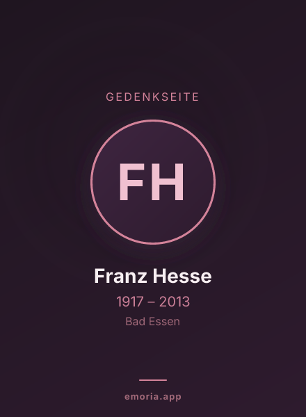 Gedenkportrait von Franz Hesse