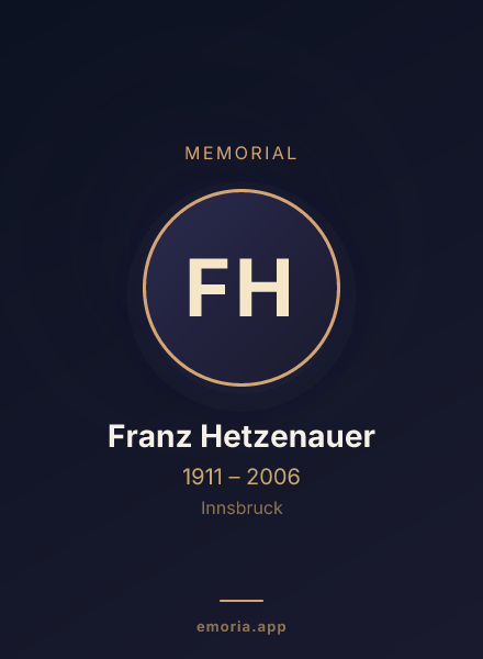 Memorial portrait of Franz Hetzenauer