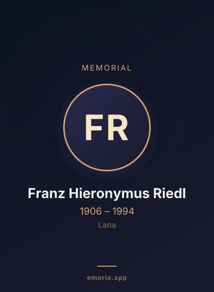 Memorial portrait of Franz Hieronymus Riedl