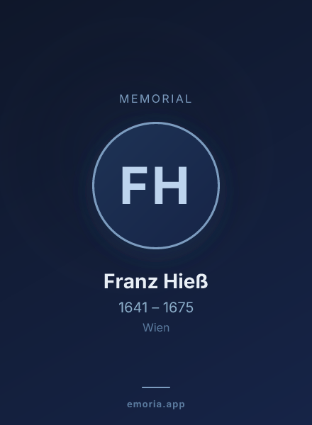 Memorial portrait of Franz Hieß