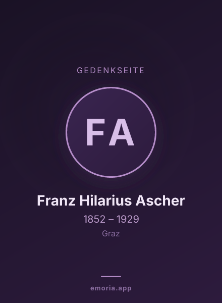 Gedenkportrait von Franz Hilarius Ascher