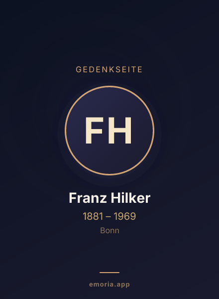 Gedenkportrait von Franz Hilker