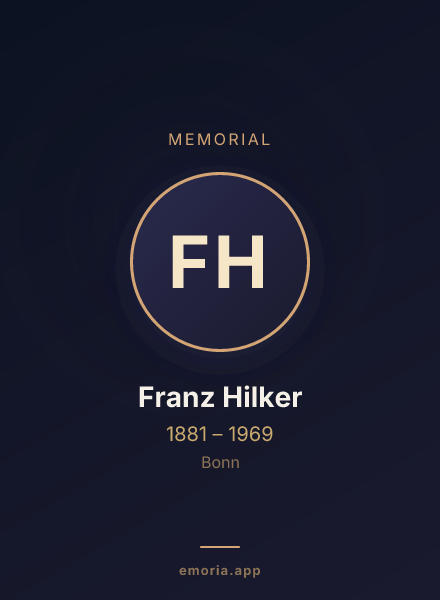 Memorial portrait of Franz Hilker