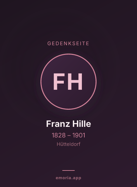 Gedenkportrait von Franz Hille