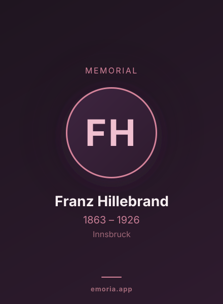 Memorial portrait of Franz Hillebrand