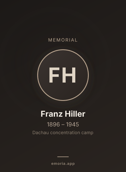 Memorial portrait of Franz Hiller