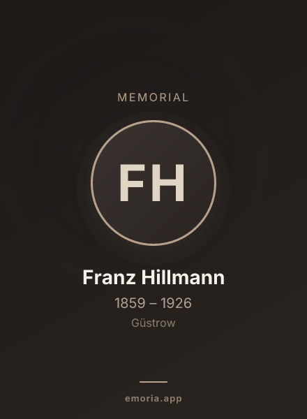 Memorial portrait of Franz Hillmann