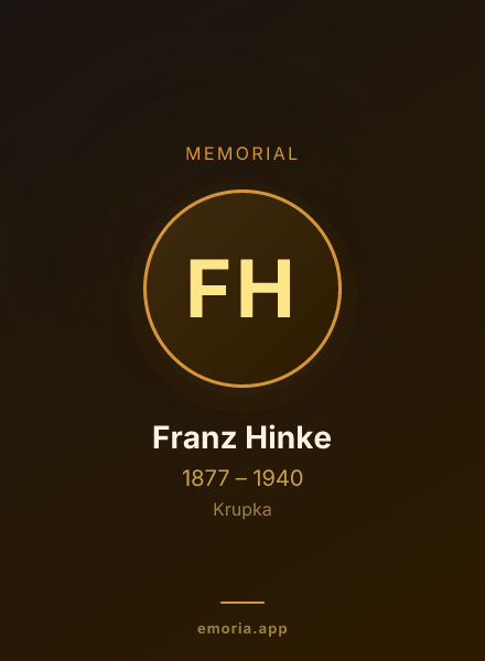 Memorial portrait of Franz Hinke