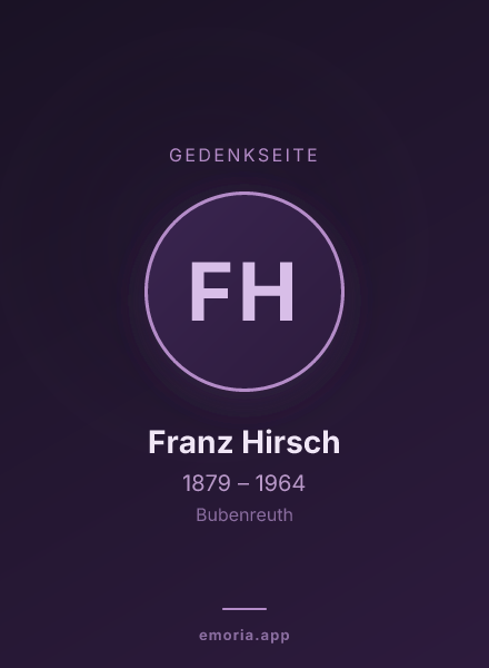 Gedenkportrait von Franz Hirsch