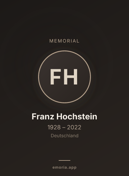 Memorial portrait of Franz Hochstein