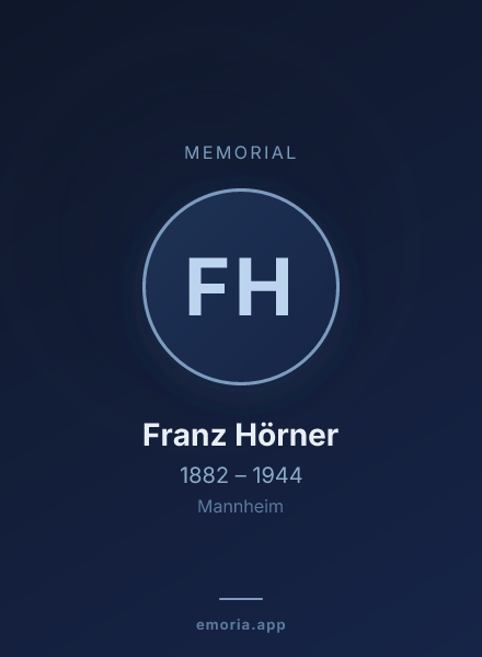 Memorial portrait of Franz Hörner