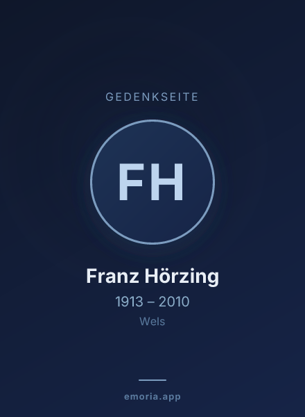 Gedenkportrait von Franz Hörzing