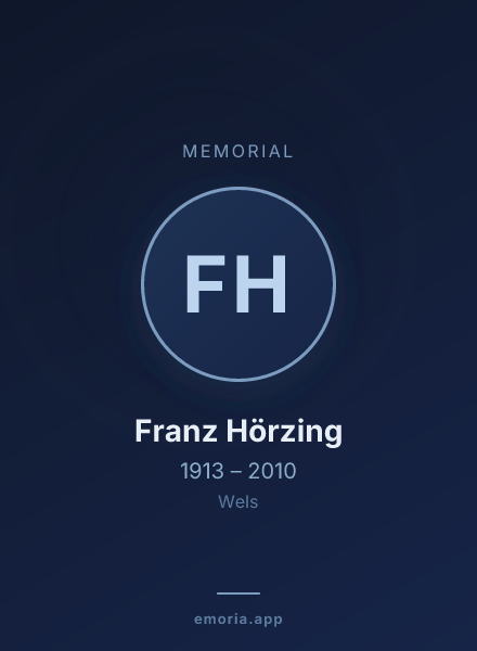 Memorial portrait of Franz Hörzing