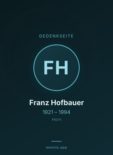Gedenkportrait von Franz Hofbauer