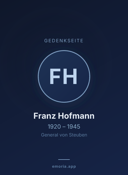 Gedenkportrait von Franz Hofmann