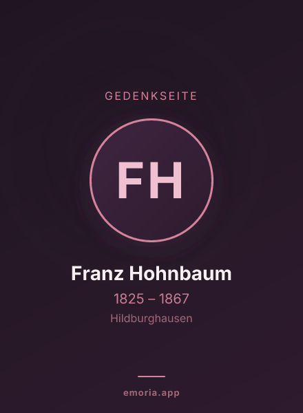 Gedenkportrait von Franz Hohnbaum