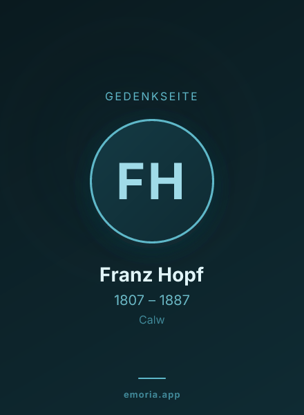 Gedenkportrait von Franz Hopf