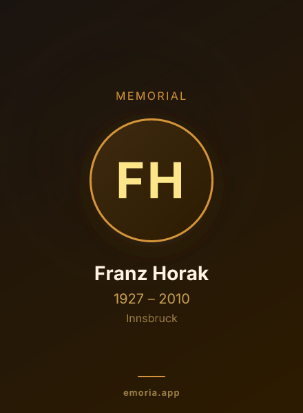 Memorial portrait of Franz Horak