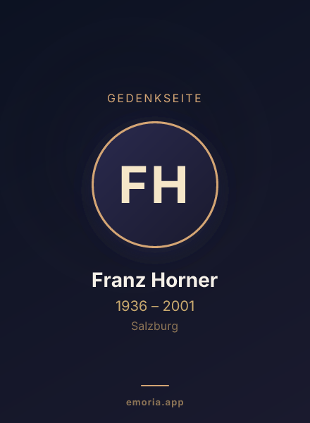 Gedenkportrait von Franz Horner
