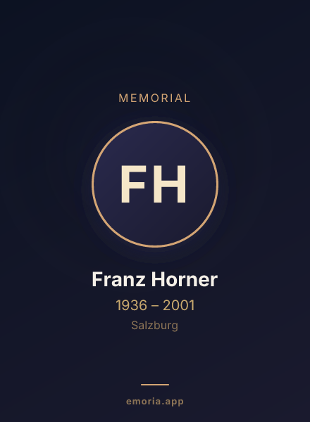 Memorial portrait of Franz Horner