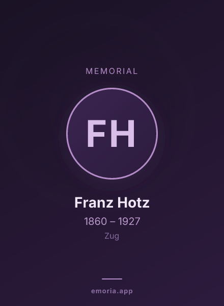 Memorial portrait of Franz Hotz