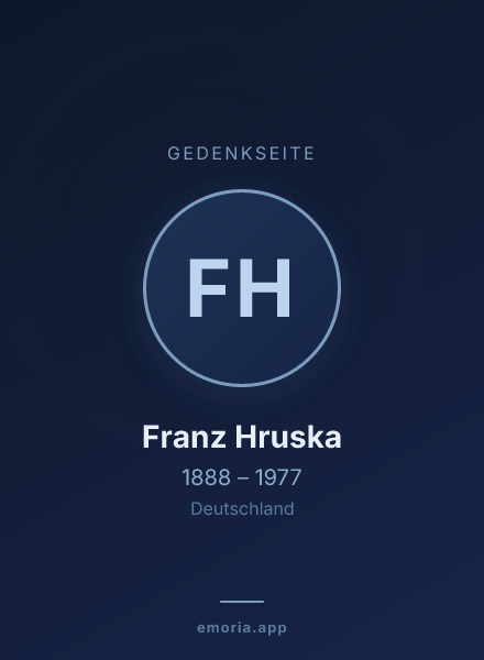 Gedenkportrait von Franz Hruska