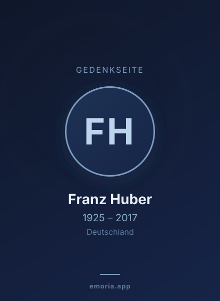 Gedenkportrait von Franz Huber