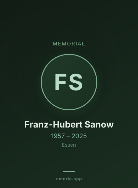 Memorial portrait of Franz-Hubert Sanow