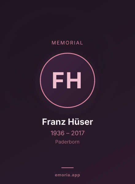 Memorial portrait of Franz Hüser