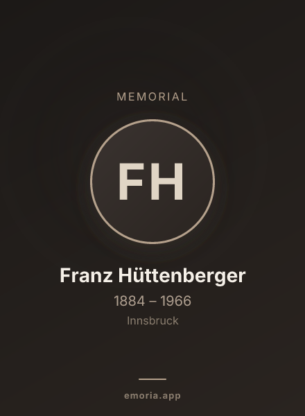Memorial portrait of Franz Hüttenberger