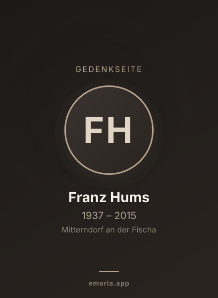 Gedenkportrait von Franz Hums