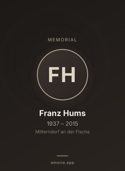 Memorial portrait of Franz Hums