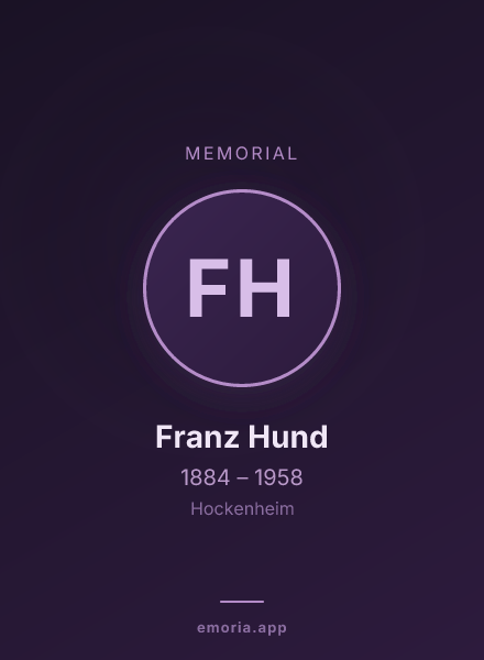 Memorial portrait of Franz Hund
