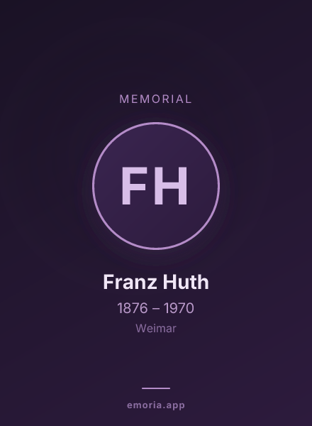 Memorial portrait of Franz Huth