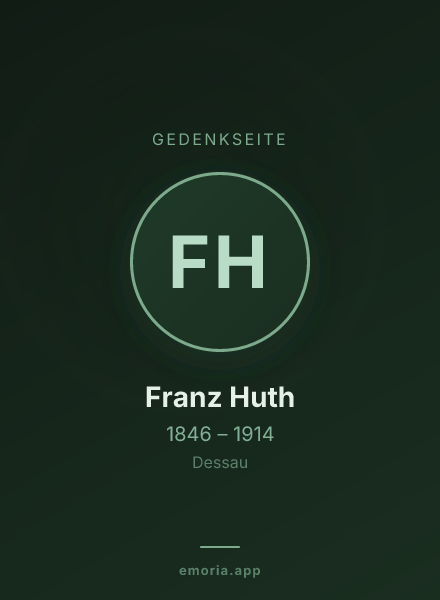 Gedenkportrait von Franz Huth