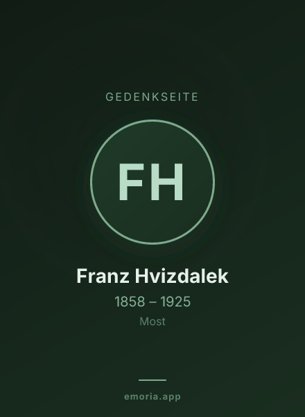 Gedenkportrait von Franz Hvizdalek