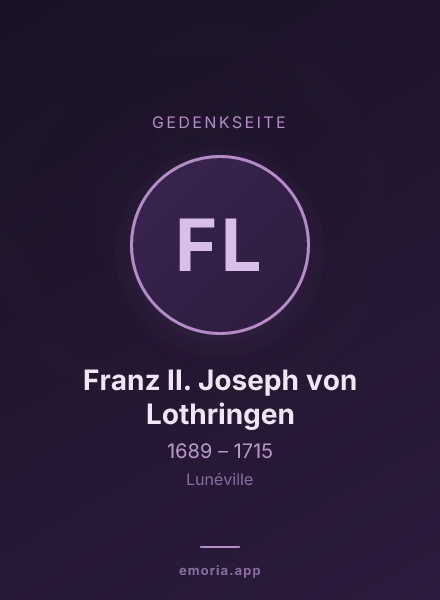 Gedenkportrait von Franz II. Joseph von Lothringen