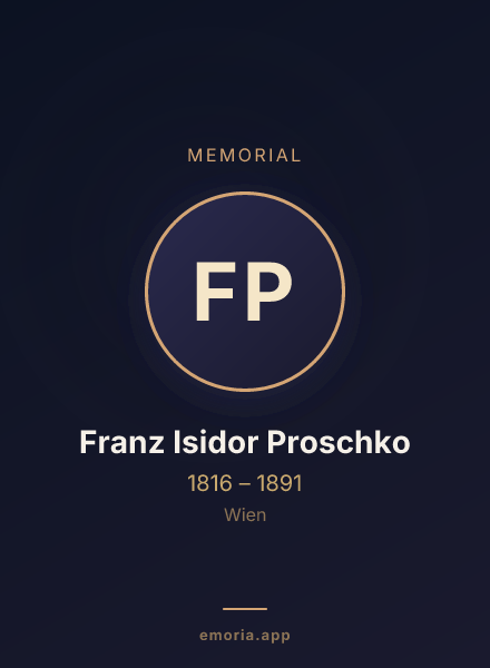 Memorial portrait of Franz Isidor Proschko