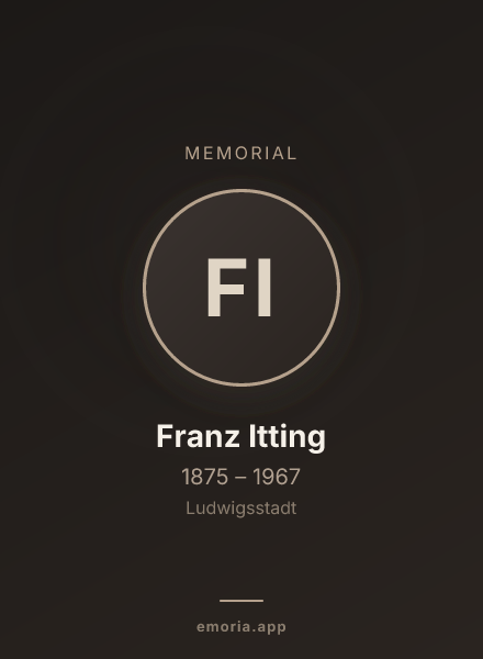 Memorial portrait of Franz Itting