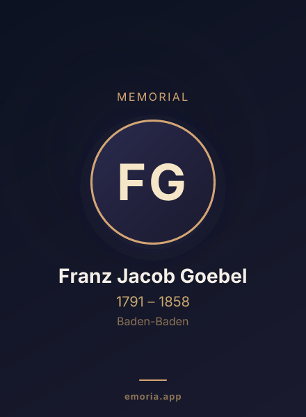 Memorial portrait of Franz Jacob Goebel