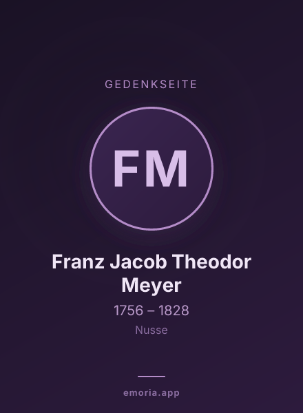 Gedenkportrait von Franz Jacob Theodor Meyer